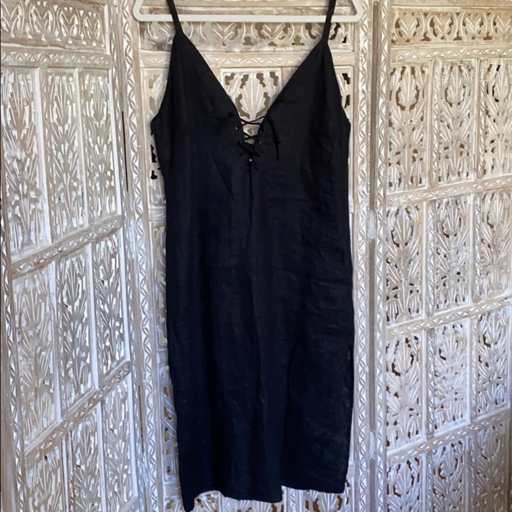 Linen black Reformation Dress